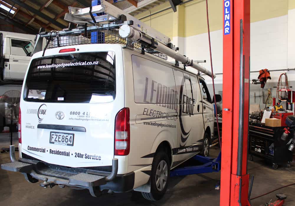 White van in mechanics for Automotive Repairs